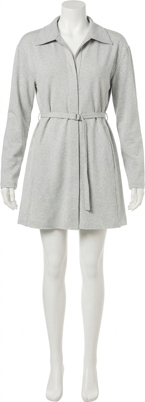 NEW NORMA KAMALI boyfriend a line mini dress in light heather grey